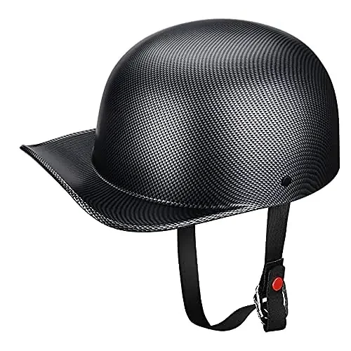 Yesmotor Baseball Style Cap Motorcycle Helmet Unisex-Adult – Dot Approved (Carbon Fiber,M)