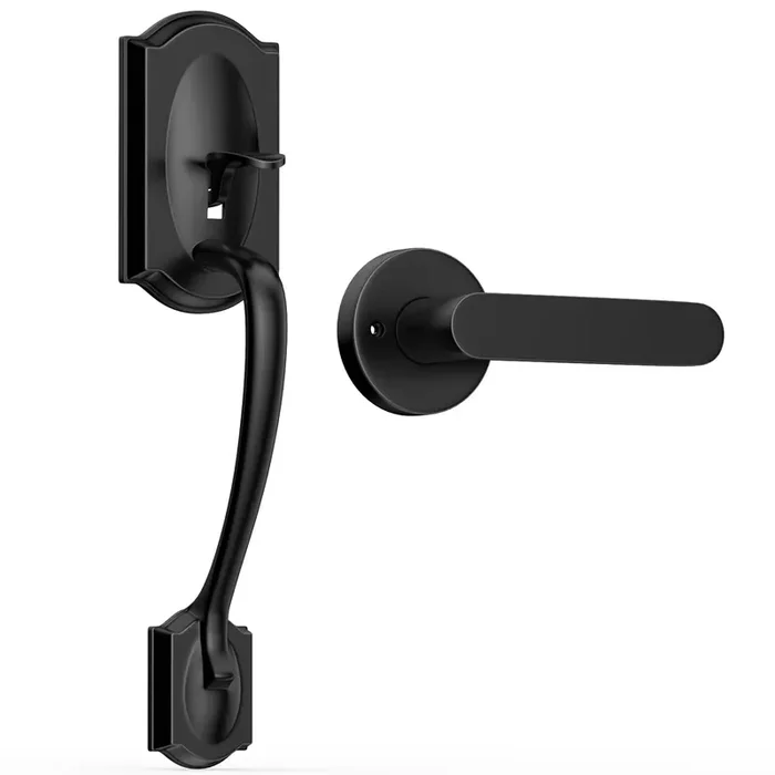 Yytdzsw Front Door Handle, Exterior Door Handle,Entry Door Handle With Reversible Lever, Adjustable Door Handle,Interior Door Handle, Black Door Handle,Matte Black