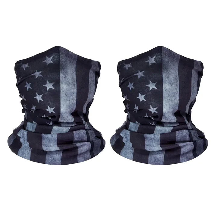 Zeedix 2 Pcs Neck Gaiter Bandana Face Mask- Microfiber Multifunctional Seamless Headwear Face Cover Head Wrap Uv Protection Face Neck Gaiter For Riding, Snowboarding, Balaclava, Hiking, Fishing