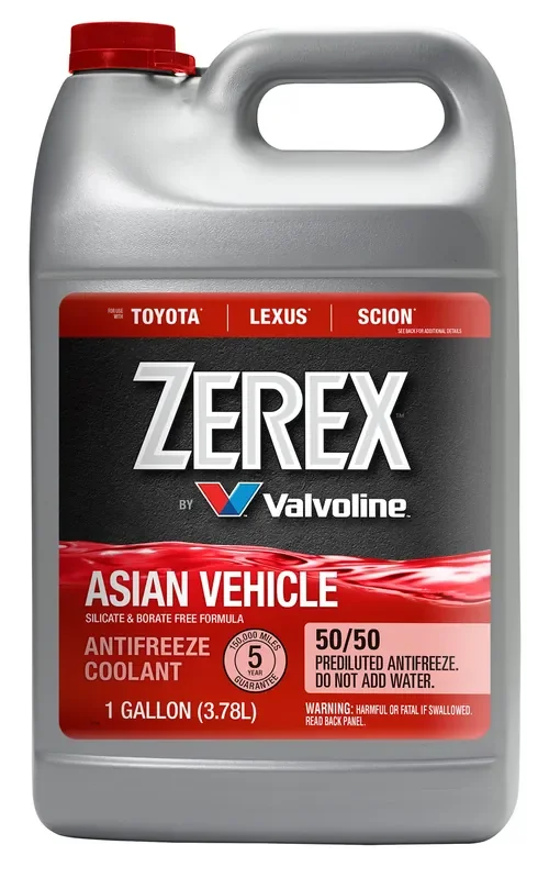 Zerex Asian Vehicle Red Silicate And Borate Free 50/50 Prediluted Ready-To-Use Antifreeze/Coolant 1 Ga