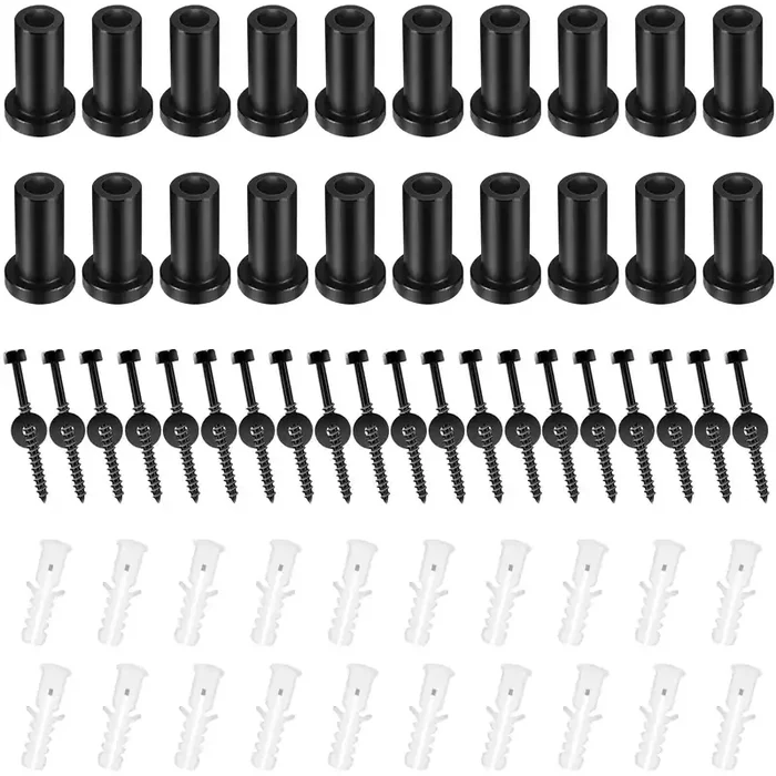 Zonon 20 Sets Barn Door Wall Spacer Replacement Barn Door Spacers Hardware Spacers With Screws Lag Bolts Wall Anchor For Connecting Track Connection Device Kit, Metal (2 ‘‘)