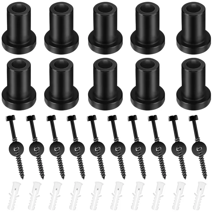 Zonon Sliding Barn Door Wall Spacer Replacement Barn Door Spacers Hardware Spacers With Screws Lag Bolts Wall Anchor For Connecting Track Connection Device Kit, Metal(1-5/16‘, 10 Sets)