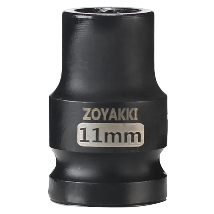 Zoyakki Shallow Impact Socket, Sae, 1/2 Inch Drive, 6 Point, Metric X 11 Mm