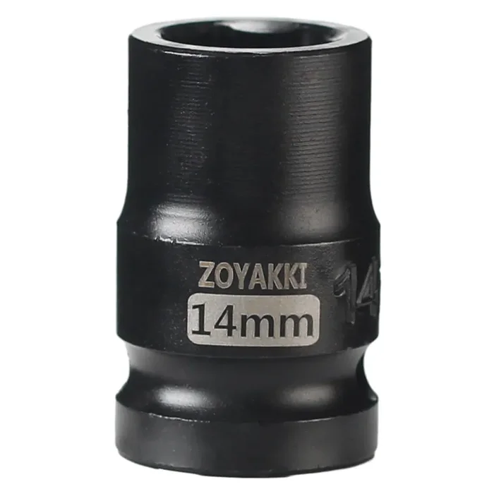 Zoyakki Shallow Impact Socket, Sae, 1/2 Inch Drive, 6 Point, Metric X 14 Mm