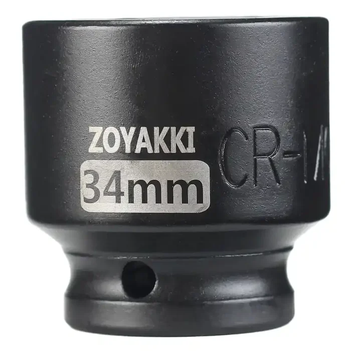 Zoyakki Shallow Impact Socket, Sae, 1/2 Inch Drive, 6 Point, Metric X 34 Mm